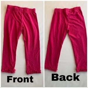 Girls 2T pink leggings with ruffle bottom